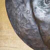 placca in bronzo mussolini