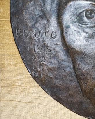 placca in bronzo mussolini