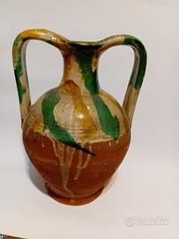Vaso anfora giara terracotta smalto