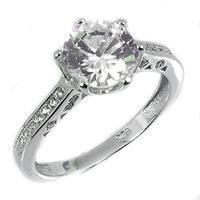 Anello donna in argento 925 con zircone solitario