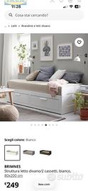 Letto divano IKEA BRIMNES + materasso – come nuovi