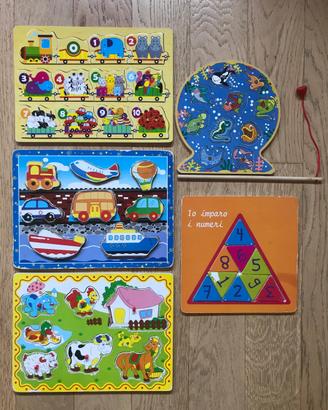 5 giochi in legno