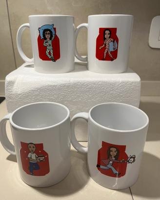 Nutella 4 mugs con frasi e stampe
