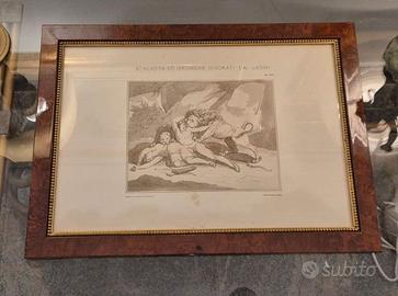 Litografia D'Epoca Atalanta e Ippomene Cornice