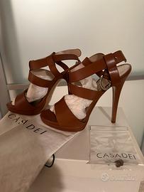 Casadei sandalo pelle tinta  cuoio