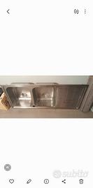 Lavello cucina inox doppia vasca con gocciolatoio