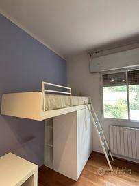 letto a soppalco con armadio + materasso