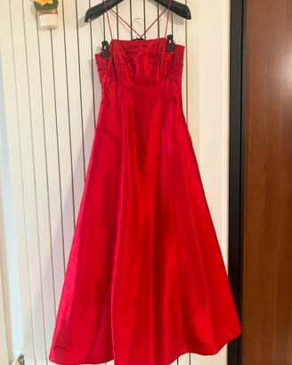 vestito elegante cerimonia rosso, tg 40
