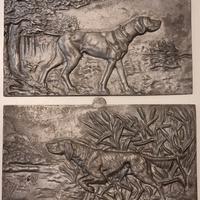 Piastre in metallo soggetto cani da caccia