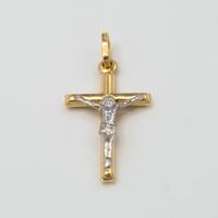 Ciondolo Croce in oro giallo e bianco 18 kt BBU.9