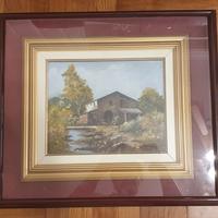 Quadro "Paesaggio rurale con mulino e torrente"