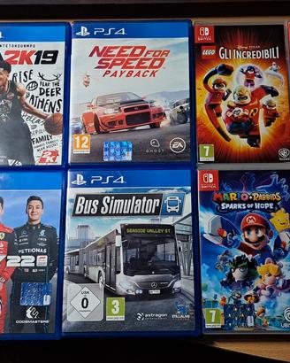  Giochi PS4 e Nintendo Switch