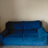 Divano 3 posti blu comodo e spazioso