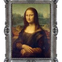 GIOCONDA DI LEONARDO IN CORNICE BAROCCO CM 86x67