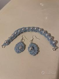 Bracciale e orecchini uncinetto