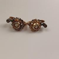 orecchini vintage 18k con taglio diamante corone' 