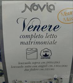 Completo Lenzuola Matrimoniali NOVIA 100% Cotone 