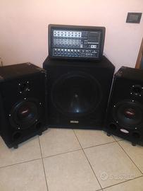 Mixer attivo, subwoofer e casse passive