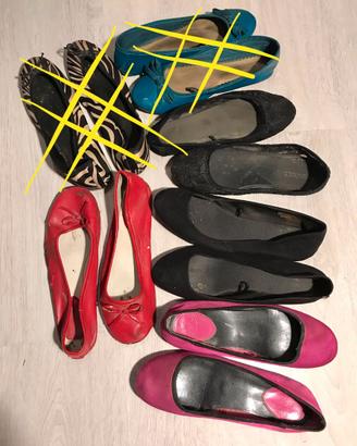 Lotto scarpe ballerine donna usate