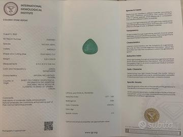 Smeraldo Zambia 2.43 ct + Acquamarina 5.59 ct IGI 