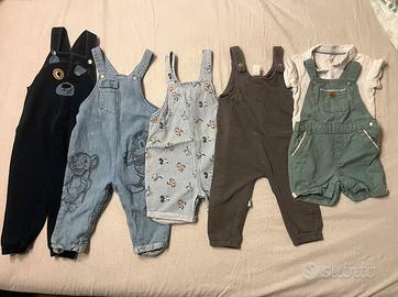 Set/lotto 5 salopette bimbo 18/24mesi (anche 36)