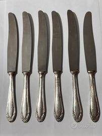 Set 6 coltelli in argento 1000 vintage italiani