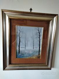 Quadro "Panchine nel parco" di Sergio Turci