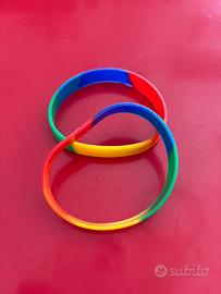 Bracciali plastica arcobaleno