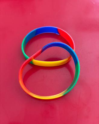 Bracciali plastica arcobaleno