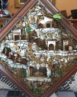 Presepe Napoletano Artigianale in Cornice 60x60cm