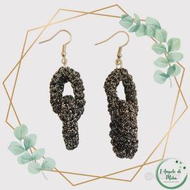 orecchini nero e argento 