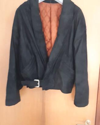 Cappotto scamosciato,visone,Giubbotto montone nero