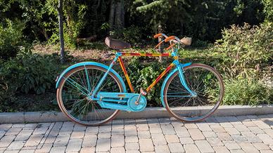 Bici vintage da uomo restaurata dipinta a mano