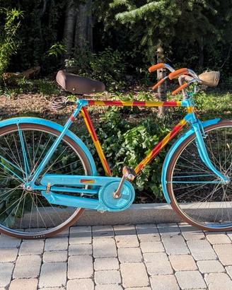 Bici vintage da uomo restaurata dipinta a mano