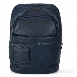 Zaino Piquadro Vibe in pelle blu – Porta PC 15,6”