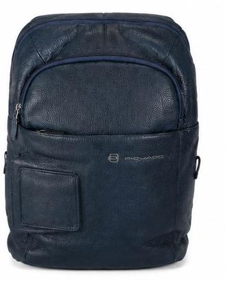 Zaino Piquadro Vibe in pelle blu – Porta PC 15,6”