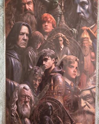 Targa in Metallo Harry Potter. Collage Personaggi