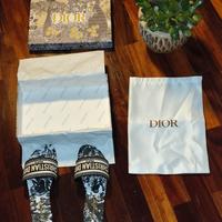 Sandalo flat con fascia in tessuto - Toile de Jouy