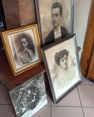 Set ritratti d’epoca con cornici  vintage