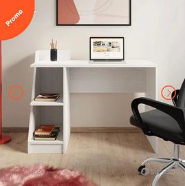 Scrivania 110x50 cm con effetto legno bianco