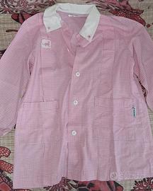 2 grembiuli asilo per bimba rosa 3/4 anni