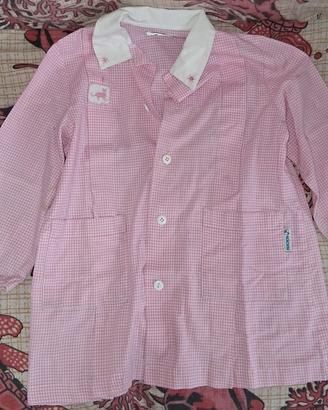2 grembiuli asilo per bimba rosa 3/4 anni