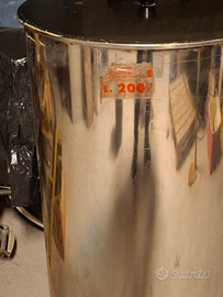 Fusto in acciaio inox alimentare 200 litri