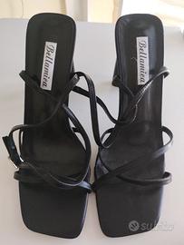 Sandali Neri  Listini Sottili Incrociati nr.39