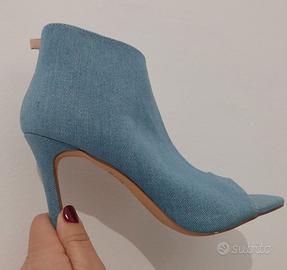 Scarpe tacco alto in jeans