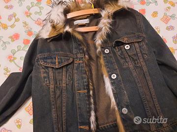 Giacca jeans con pelliccia