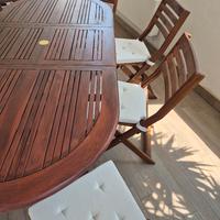 Tavol legno + 8 sedie Applaro IKEA + cuscini 