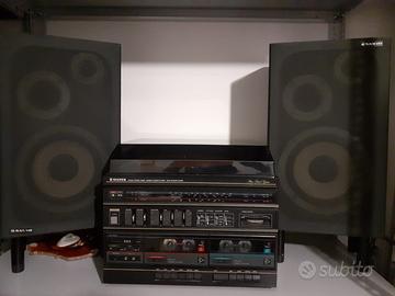 Stereo con giradischi mangiacassette e radio