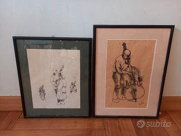 quadri autore non identificato pennarello su carta