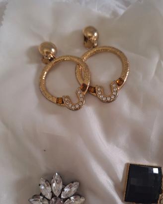 Orecchini a cerchio con clip, vintage